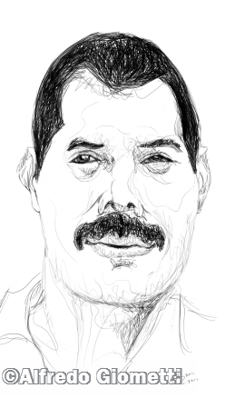 Freddy Mercury caricatura caricature portrait