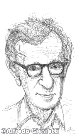 Woody Allen caricatura caricature portrait
