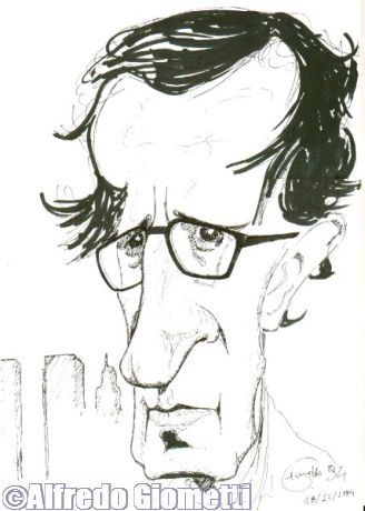 Woody Allen caricatura caricature portrait