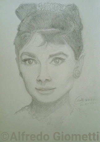 Audrey Hepburn caricatura caricature portrait