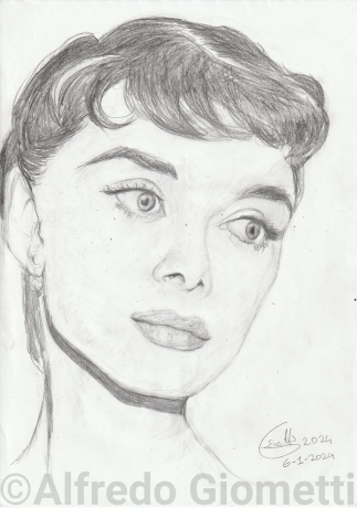 Audrey Hepburn caricatura caricature portrait