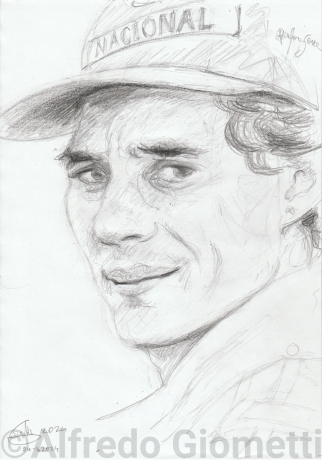 Ayrton Senna caricatura caricature portrait