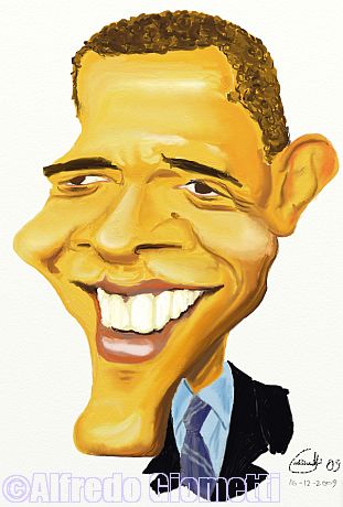 Barack Obama caricatura caricature portrait