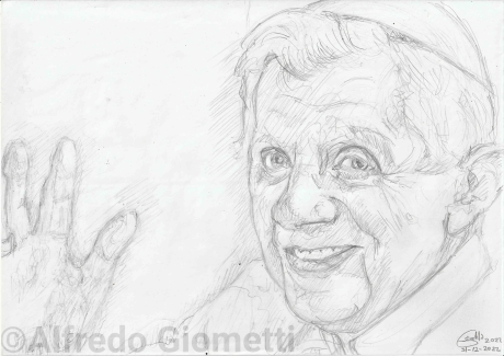 Joseph Ratzinger, papa Benedetto XVI - pope caricatura caricature portrait