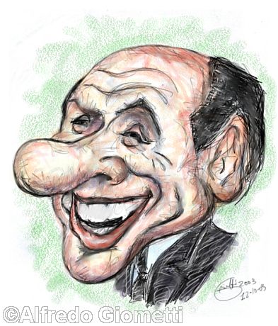 Silvio Berlusconi caricatura caricature portrait