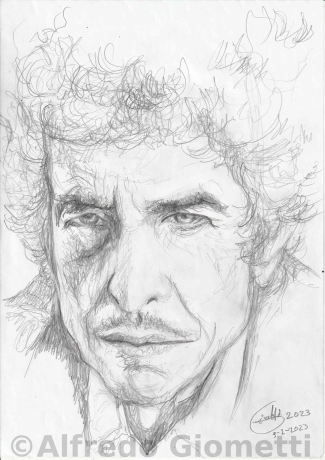 Bob Dylan caricatura caricature portrait
