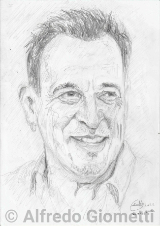 Bruce Springsteen caricatura caricature portrait
