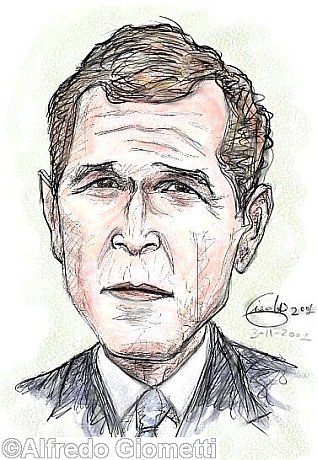 George Bush caricatura caricature portrait