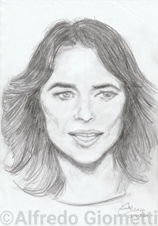 Charlotte Rampling caricatura caricature portrait