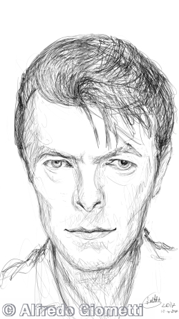David Bowie caricatura caricature portrait