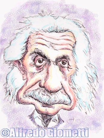 Albertt Einstein caricatura caricature portrait