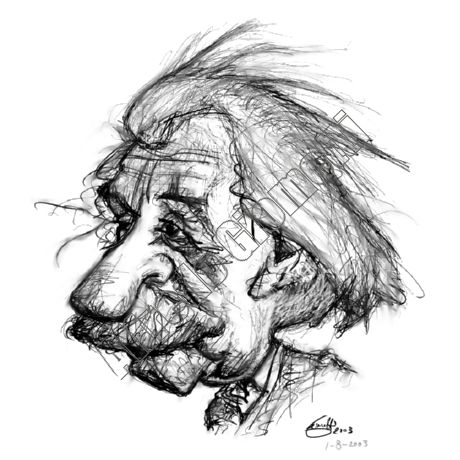 Albert Einstein caricatura caricature portrait