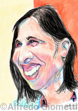 Elly Schlein caricatura caricature portrait