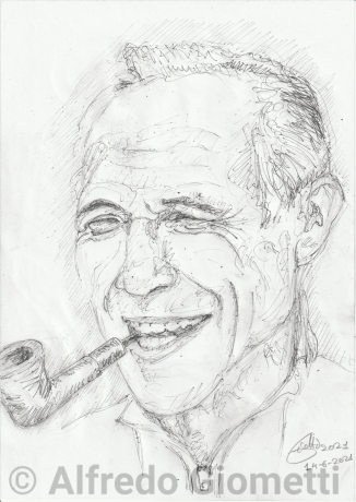 Enzo Bearzot caricatura caricature portrait