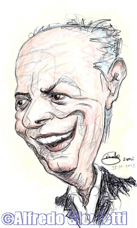 Dario Fo caricatura caricature portrait