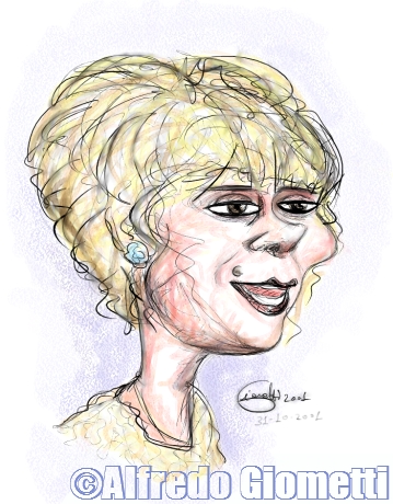 Franca Rame caricatura caricature portrait