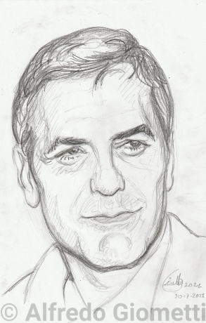 George Clooney caricatura caricature portrait