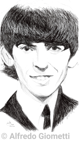 George Harrison caricatura caricature portrait