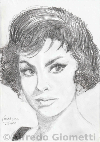 Gina Lollobrigida caricatura caricature portrait