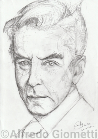 Herbert Von Karajan caricatura caricature portrait