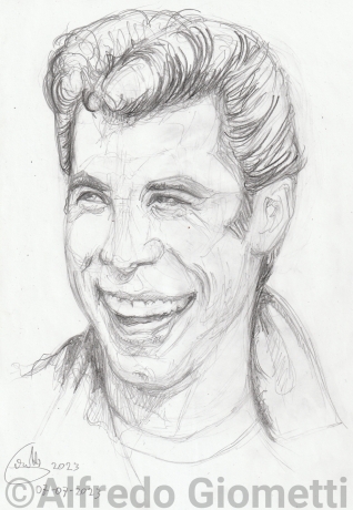 John Travolta caricatura caricature portrait