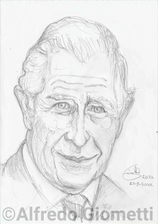 Re Carlo III - King Charles III caricatura caricature portrait