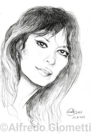 Lea Massari caricatura caricature portrait