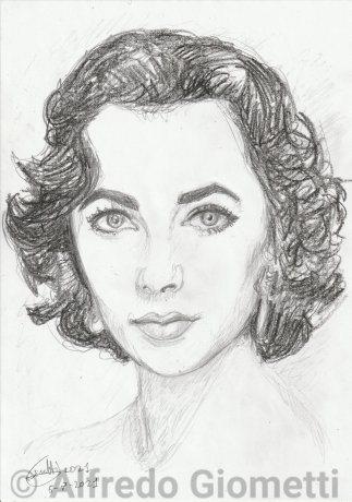 Liz Taylor caricatura caricature portrait