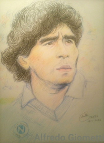 Diego Armando Maradona caricatura caricature portrait