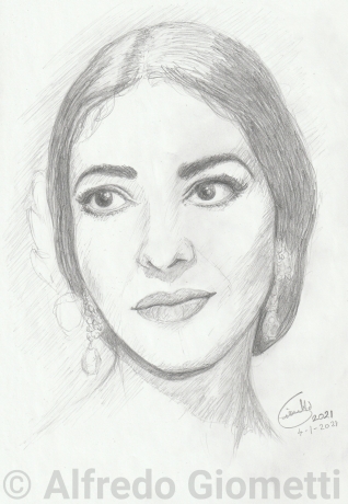 Maria Callas caricatura caricature portrait