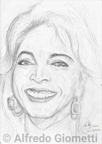 Mariangela Melato caricatura caricature portrait