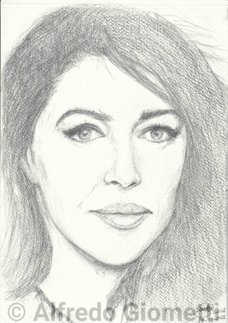 Monica Bellucci caricatura caricature portrait