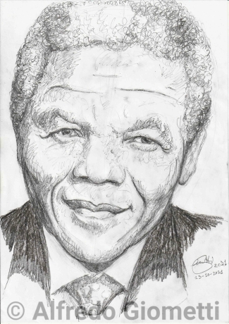 Nelson Mandela caricatura caricature portrait