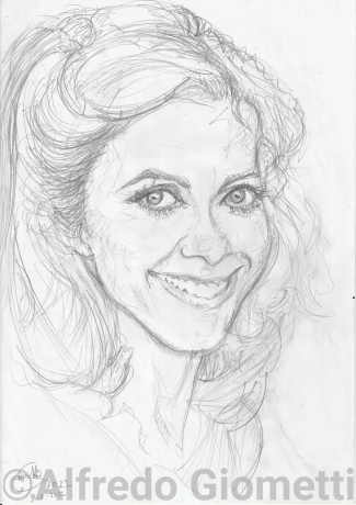 Olivia Newton John caricatura caricature portrait