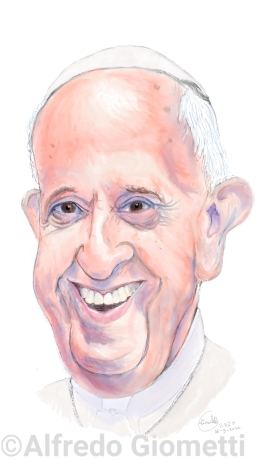 Papa Francesco, Jorge Mario Bergoglio - pope caricatura caricature portrait