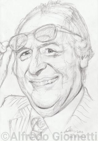 Renzo Arbore caricatura caricature portrait