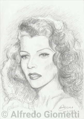 Rita Hayworth ritratto caricature portrait