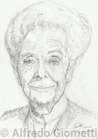 Rita Levi Montalcini caricatura caricature portrait