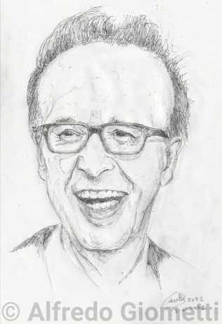 Roberto Benigni caricatura caricature portrait