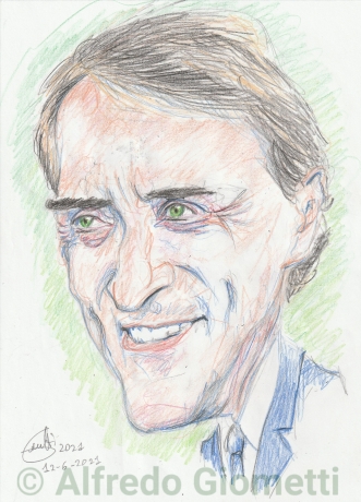 Roberto Mancini caricatura caricature portrait