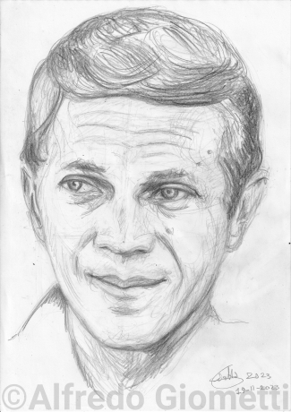 Steve McQueen caricatura caricature portrait