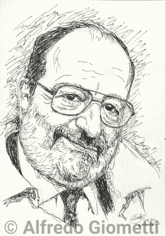 Umberto Eco caricatura caricature portrait