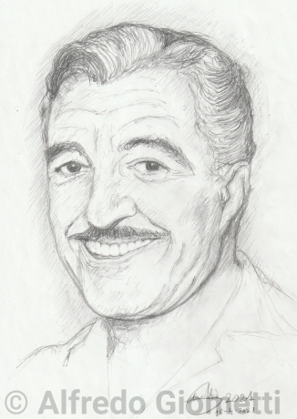 Vittorio De Sica caricatura caricature portrait