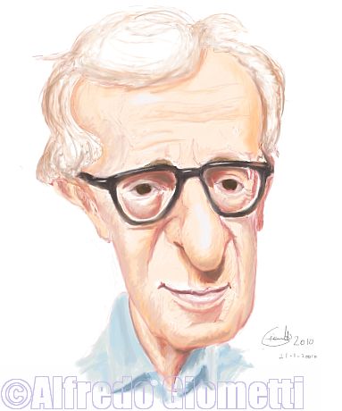 Woody Allen caricatura caricature portrait