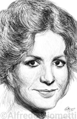 Catherine Spaak caricatura caricature portrait