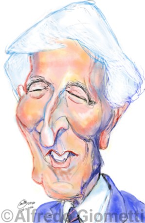 Corrado Augias caricatura caricature portrait - Author: Alfredo Giometti - Human Made Art (No AI)