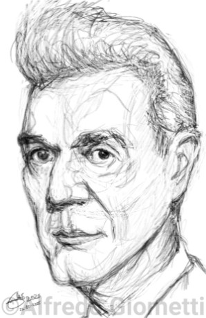 David Byrne caricatura caricature portrait