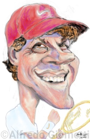 Jannik Sinner caricatura caricature portrait