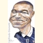 Caricatura di Kylian Mbappé ( Kylian Mbappé Caricature ) - Alfredo Giometti - Human Made Art (No AI)- clicca per ingrandire