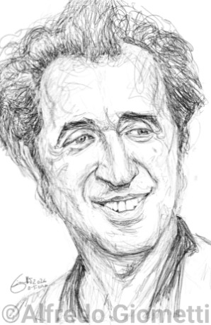 Paolo Sorrentino caricatura caricature portrait - Author: Alfredo Giometti - Human Made Art (No AI)